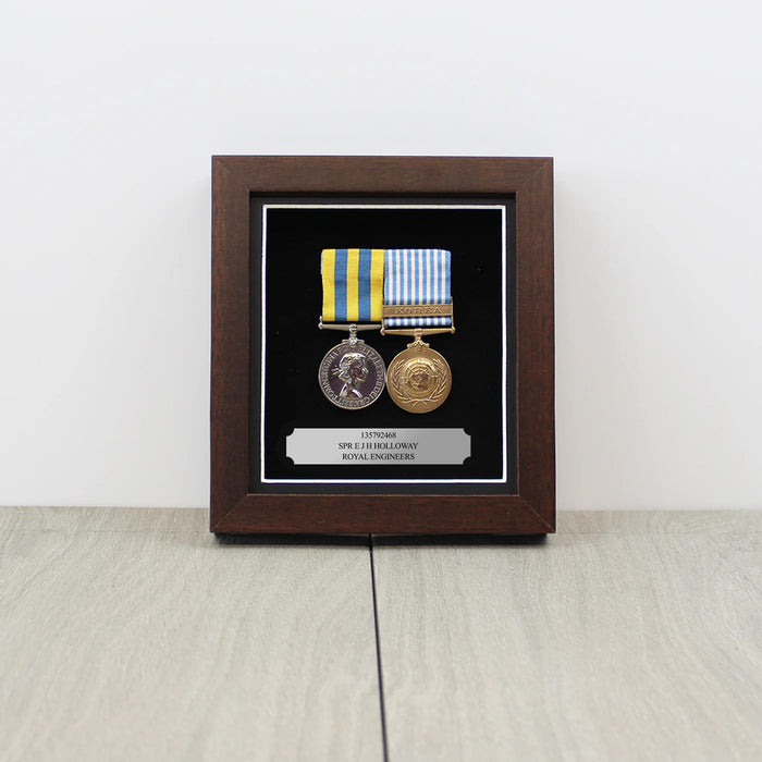 Freestanding Medal Display Case for 2 Mounted Medals