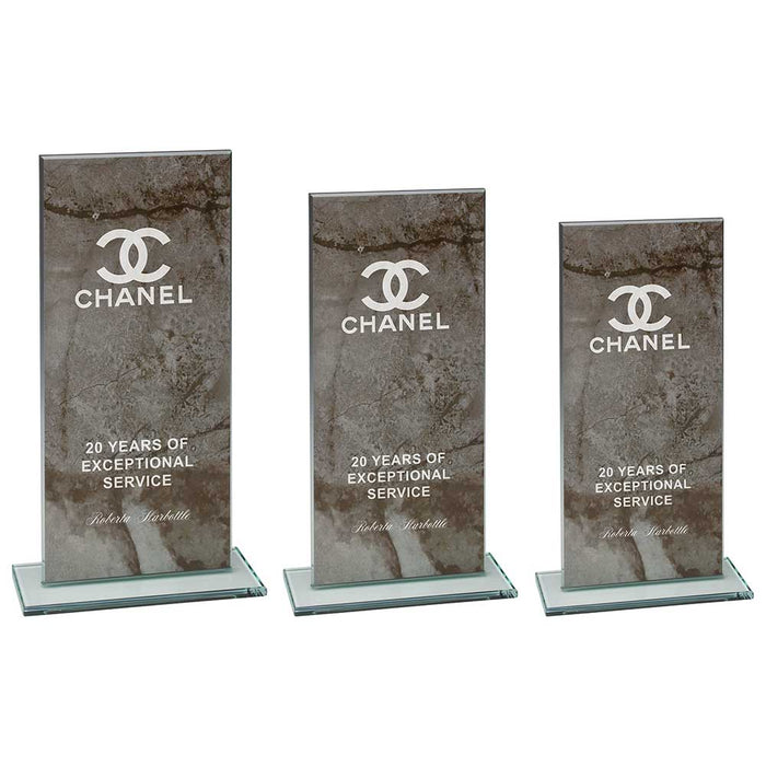 Quarry Marble Jade Glass Rectangle Black