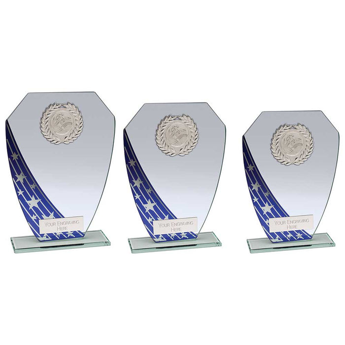 Starlight Hex Jade Glass Award Blue
