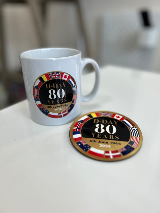 D-Day 80 Commemorative Mug & Coaster Set