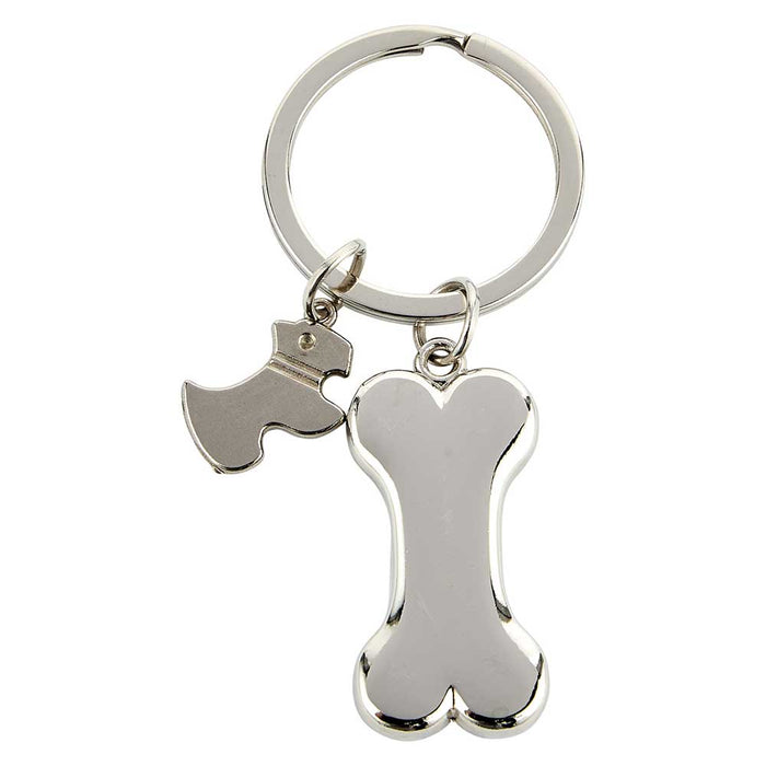 Pets Dog & Bone Keyring