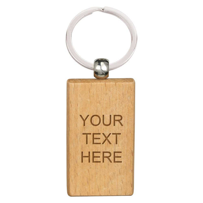 Echo Rectangle Beechwood Keyring