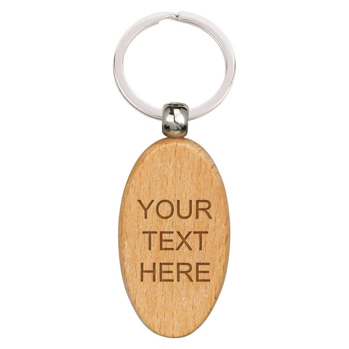 Echo Oval Beechwood Keyring