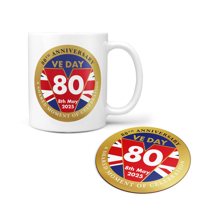 VE-Day 80 Commemorative Mug & Coaster Set