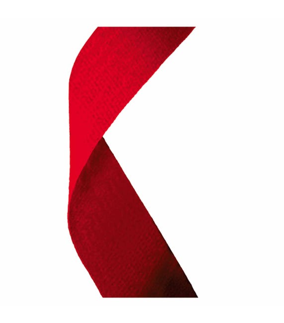 Medal Ribbon Stitched Red