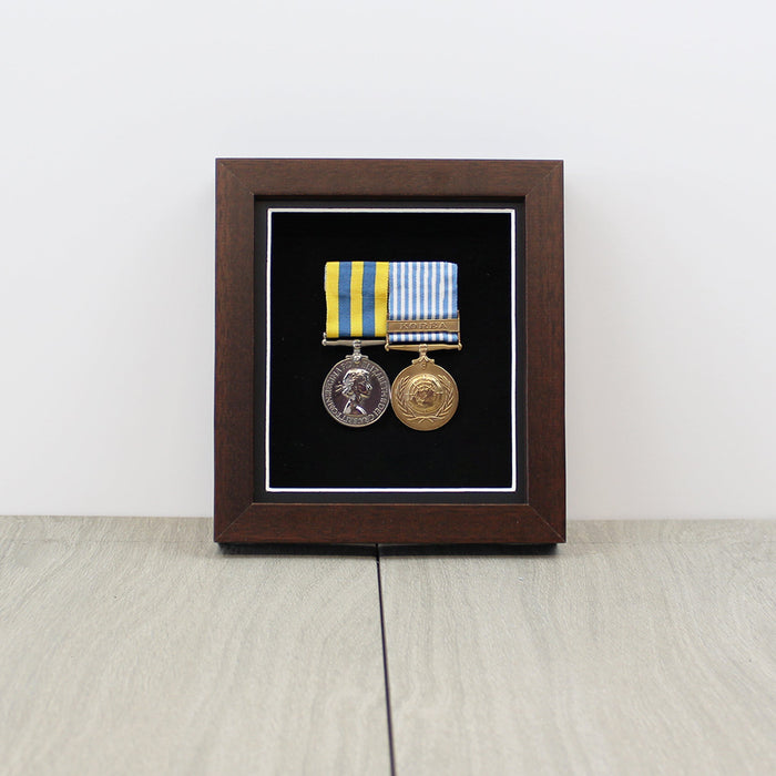 Freestanding Medal Display Case for 2 Mounted Medals