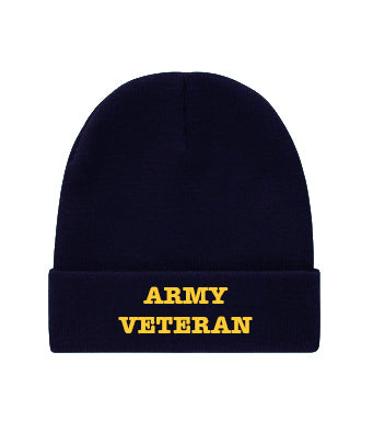 Army Veteran Embroidered Beanie Hat